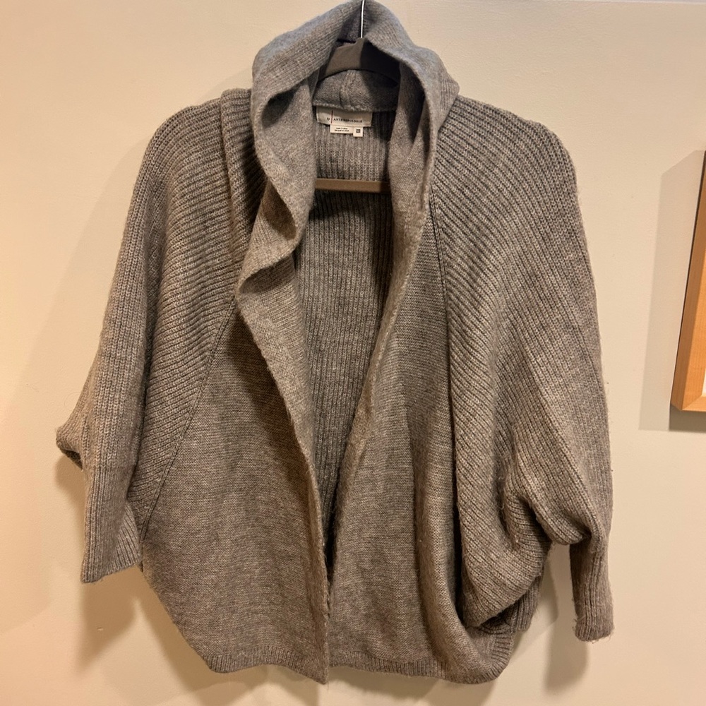 Anthropologie Soft Gray Knit Cardigan